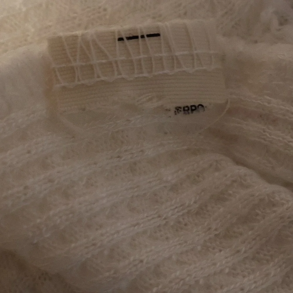 Free People Spring Valley Lace Waffle Thermal Top Womens Size S Ivory Oversized